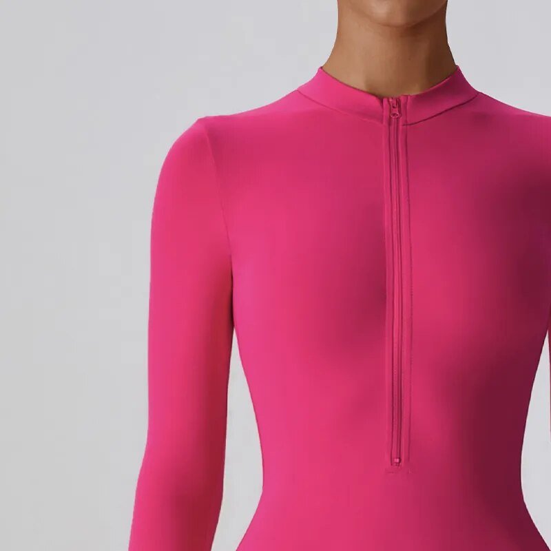 Women Zipper Long Sleeve Active Suit