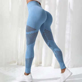 Sexy Hollow Stripe Seamless Leggings